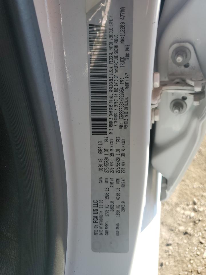 2019 Ram 1500 Big Horn/Lone Star VIN: 1C6RRFFG3KN720054 Lot: 90644195