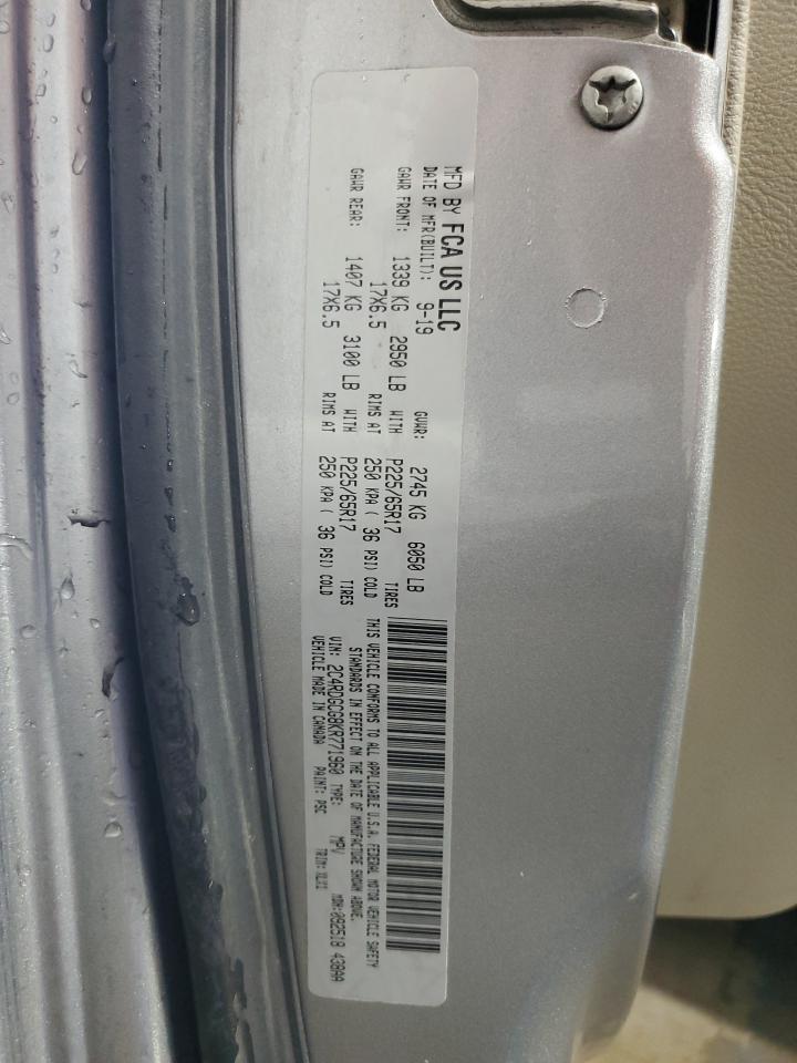 2019 Dodge Grand Caravan Sxt VIN: 2C4RDGCG8KR771960 Lot: 92448575