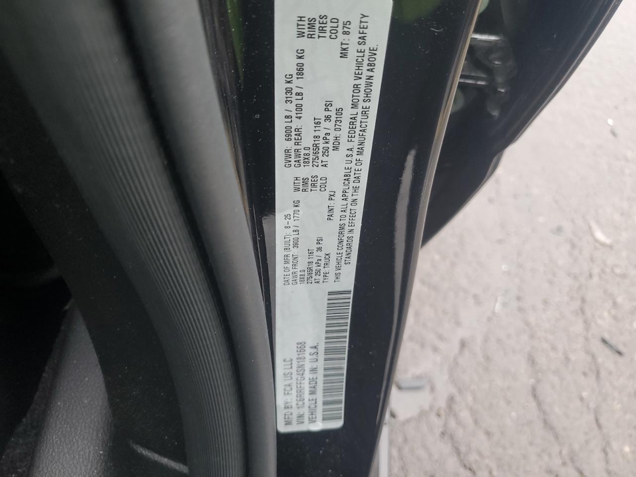 2025 Ram 1500 Big Horn/Lone Star VIN: 1C6RRFFG4SN181668 Lot: 91310845