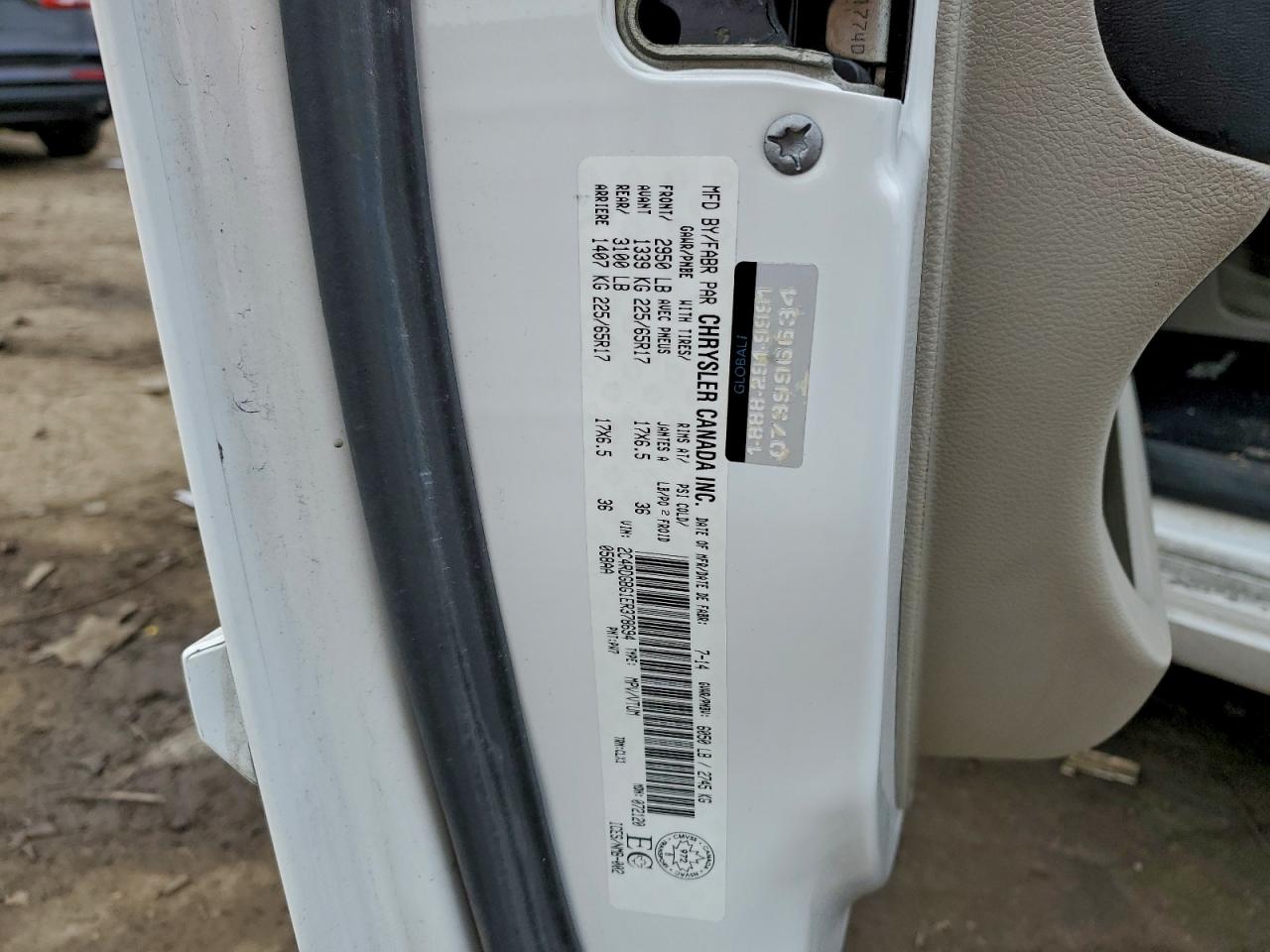 2014 Dodge Grand Caravan Se VIN: 2C4RDGBG1ER378694 Lot: 94074215