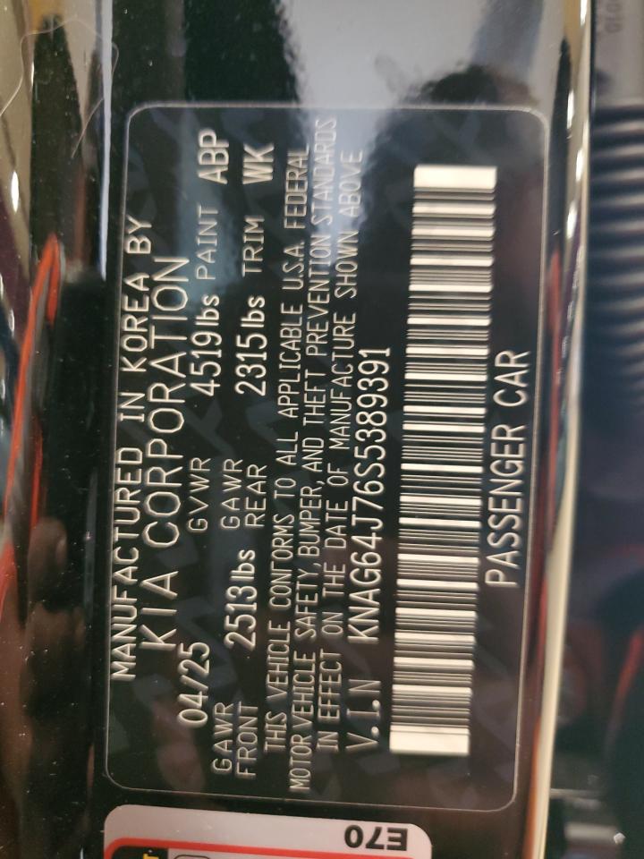 2025 Kia K5 Gt Line VIN: KNAG64J76S5389391 Lot: 93856835