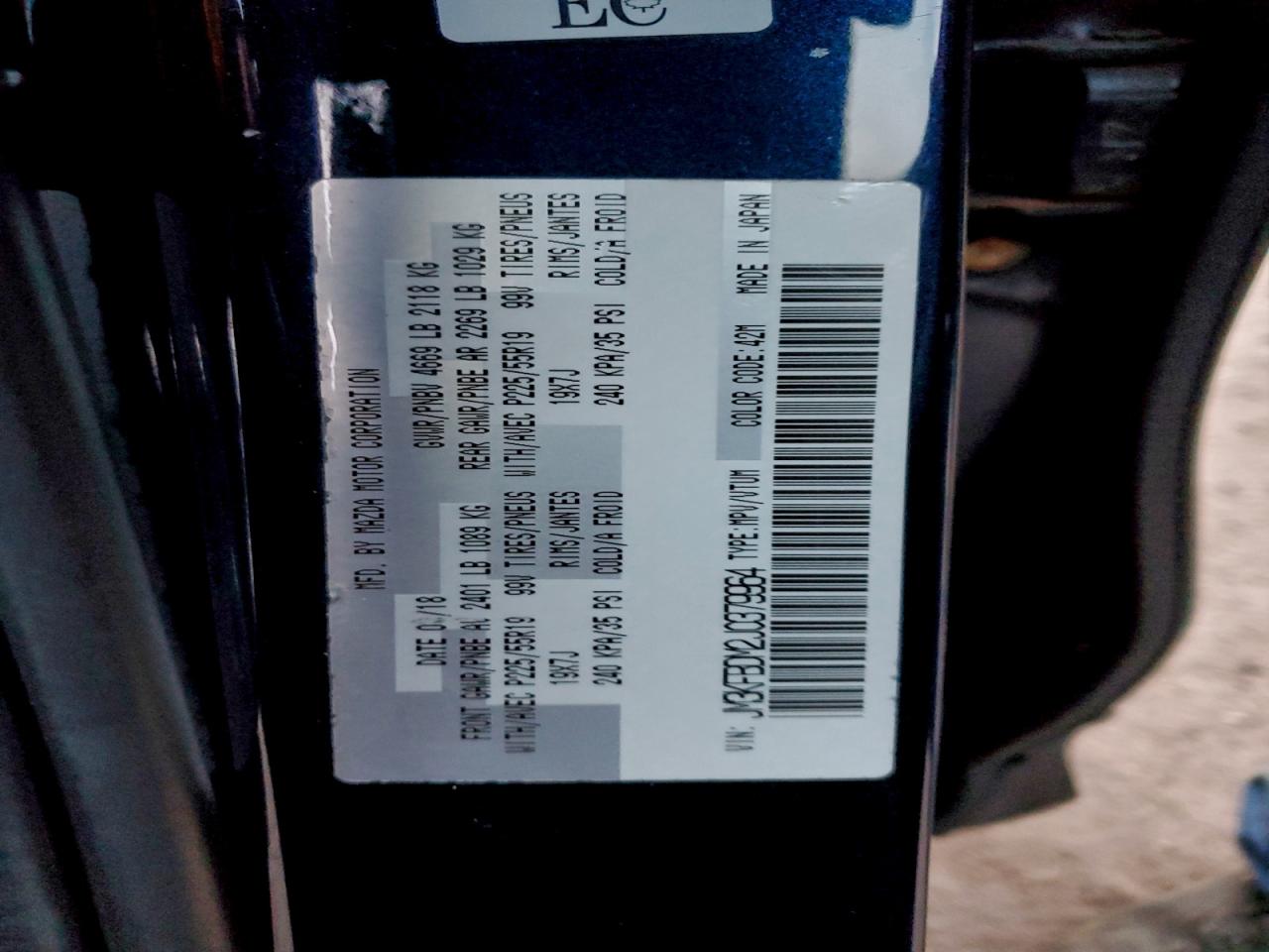 2018 Mazda Cx-5 Grand Touring VIN: JM3KFBDM2J0379964 Lot: 93245965