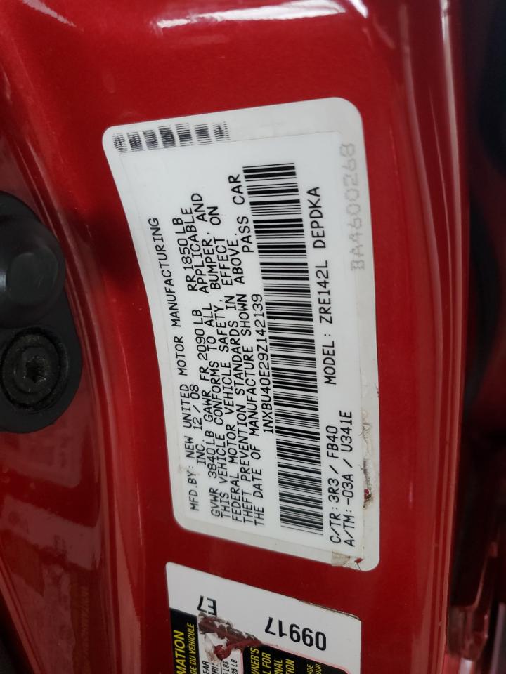 2009 Toyota Corolla Base VIN: 1NXBU40E29Z142139 Lot: 93491215