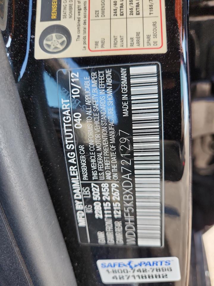 2013 Mercedes-Benz E 350 VIN: WDDHF5KBXDA721297 Lot: 93069615