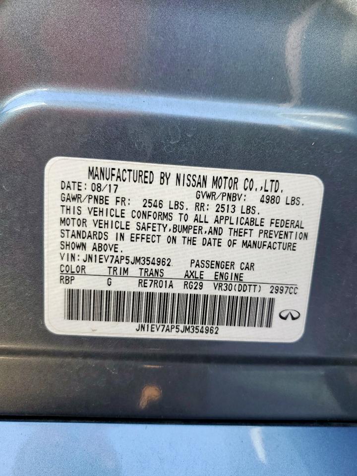 2018 Infiniti Q50 Luxe VIN: JN1EV7AP5JM354962 Lot: 91476345