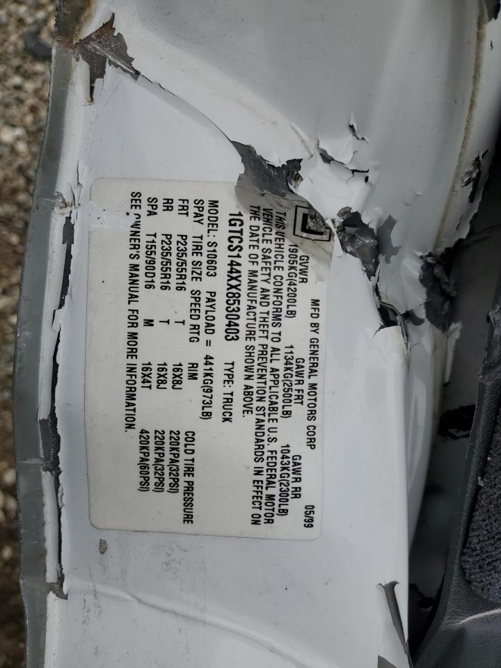 1999 GMC Sonoma VIN: 1GTCS144XX8530403 Lot: 93508035