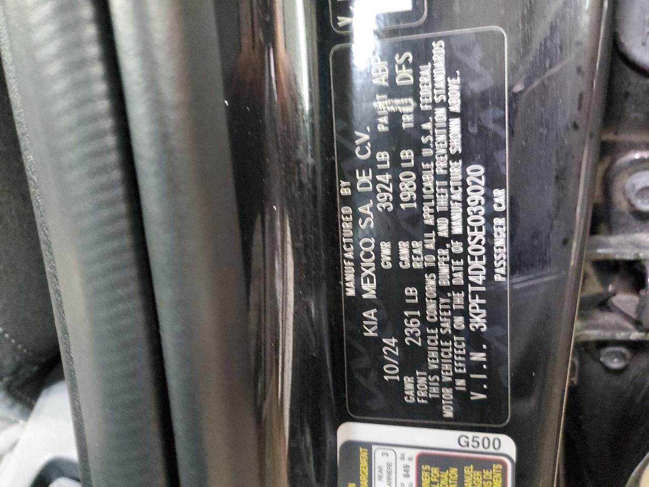 2025 Kia K4 Lx VIN: 3KPFT4DE0SE039020 Lot: 92234055