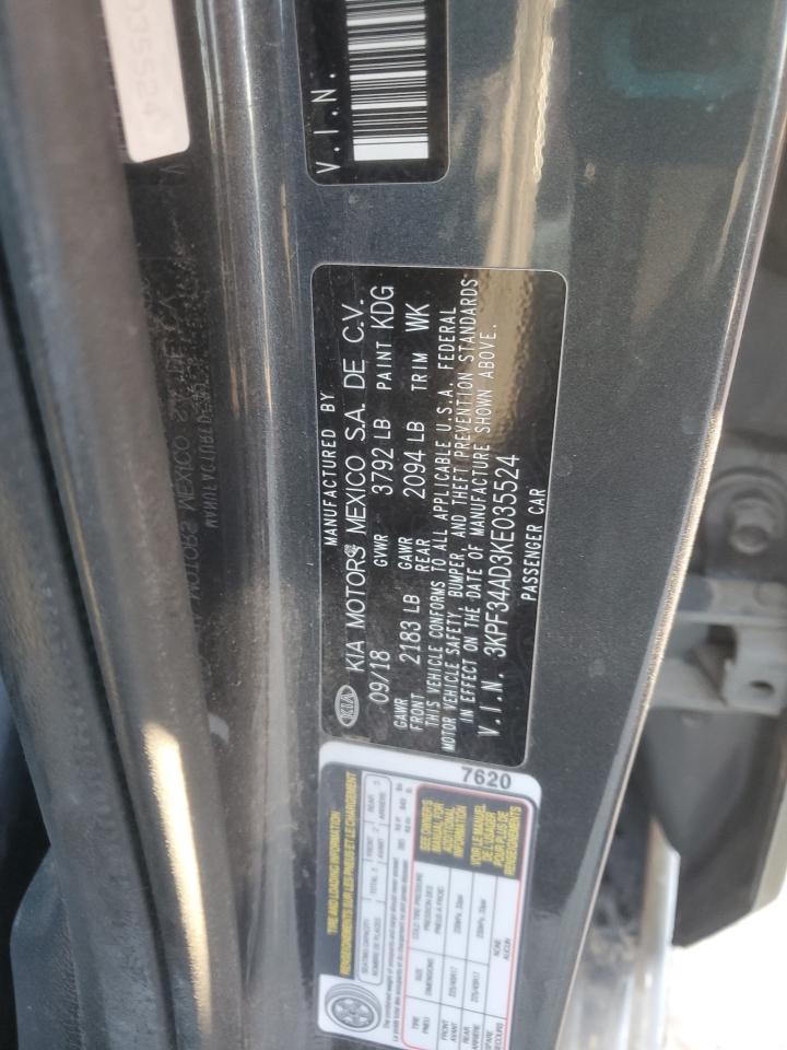 2019 Kia Forte Gt Line VIN: 3KPF34AD3KE035524 Lot: 91735685