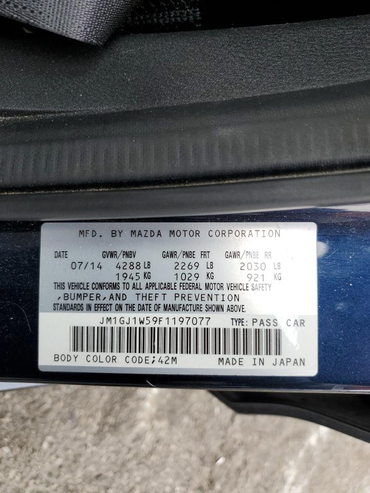2015 Mazda 6 Grand Touring VIN: JM1GJ1W59F1197077 Lot: 92720515