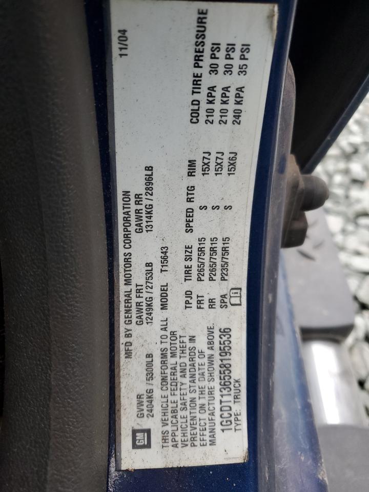 2005 Chevrolet Colorado VIN: 1GCDT136558195536 Lot: 91591355