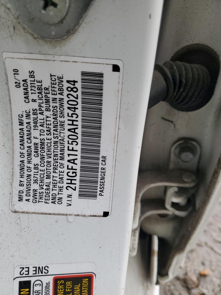 2010 Honda Civic Lx VIN: 2HGFA1F50AH540284 Lot: 91878295