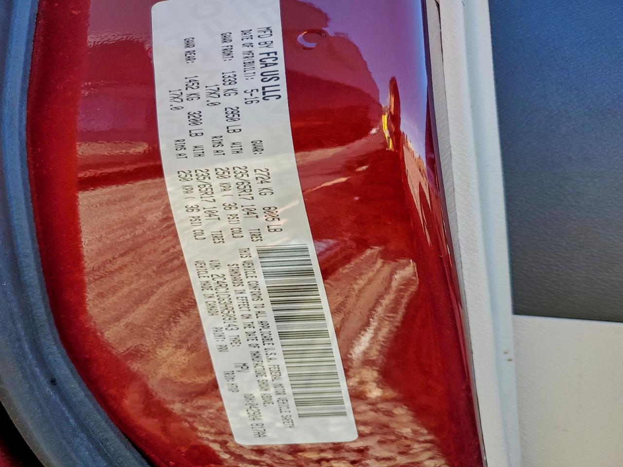 2017 Chrysler Pacifica Lx VIN: 2C4RC1CG3HR509143 Lot: 93694875