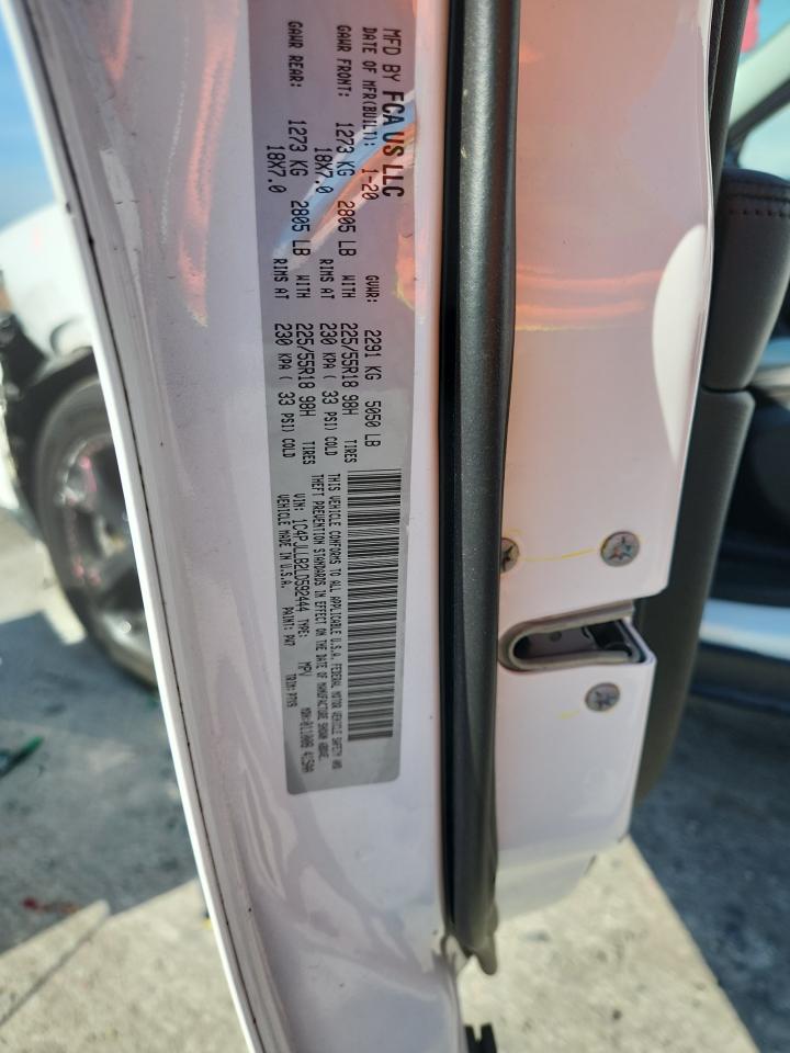 2020 Jeep Cherokee Latitude Plus VIN: 1C4PJLLB2LD592444 Lot: 92872465