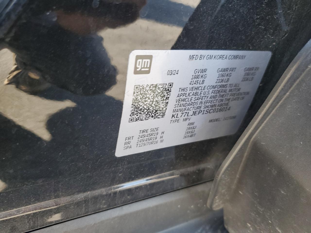 2025 Chevrolet Trax 2Rs VIN: KL77LJEP1SC016014 Lot: 92681585