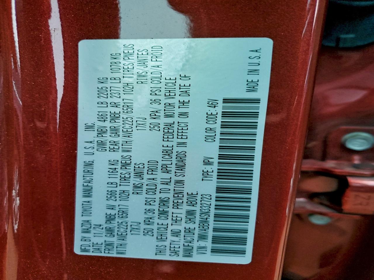 2025 Mazda Cx-50 Preferred VIN: 7MMVABBM4SN332723 Lot: 92720375