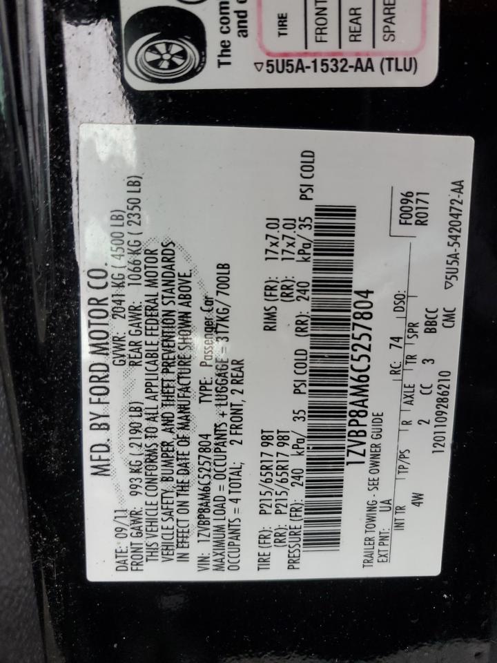 2012 Ford Mustang VIN: 1ZVBP8AM6C5257804 Lot: 90832835