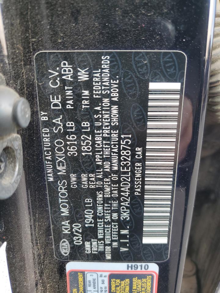 2020 Kia Rio Lx VIN: 3KPA24AD2LE328751 Lot: 91979125