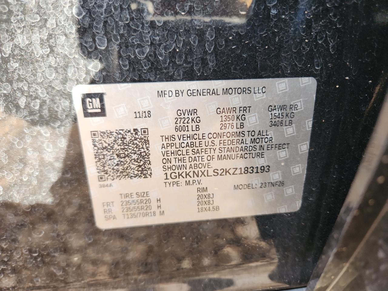 2019 GMC Acadia Denali VIN: 1GKKNXLS2KZ183193 Lot: 92731525