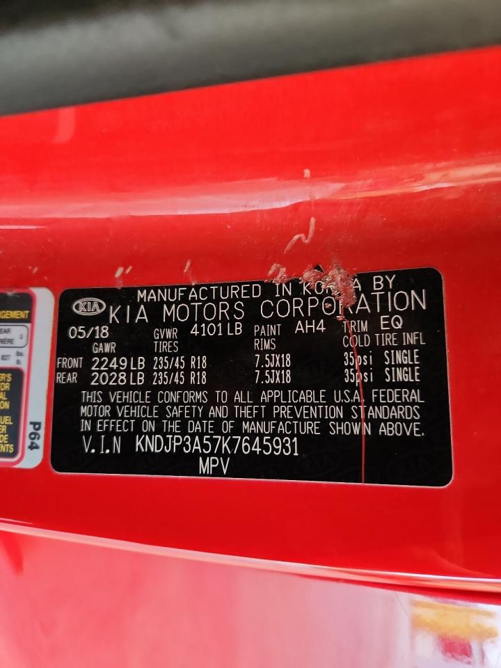 2019 Kia Soul + VIN: KNDJP3A57K7645931 Lot: 93767975