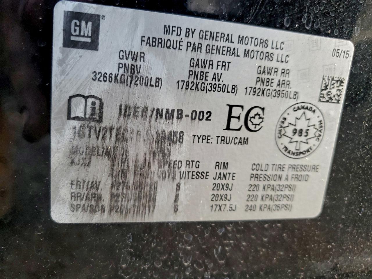 2015 GMC Sierra K1500 VIN: 1GTV2TEC7FZ339458 Lot: 93626415