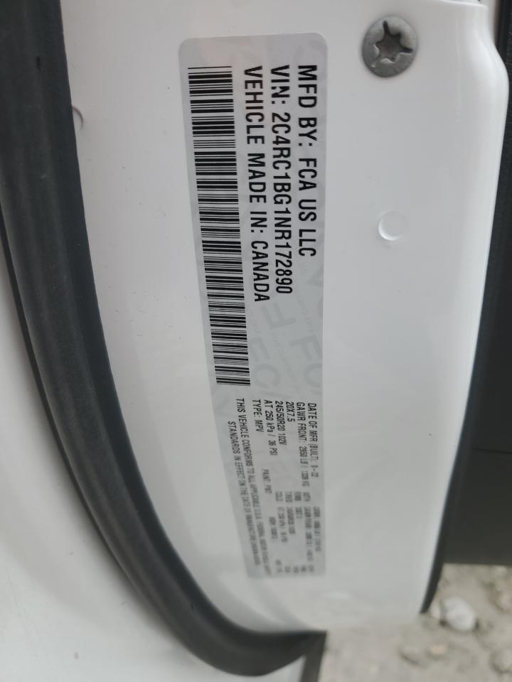 2022 Chrysler Pacifica Touring L VIN: 2C4RC1BG1NR172890 Lot: 92051345