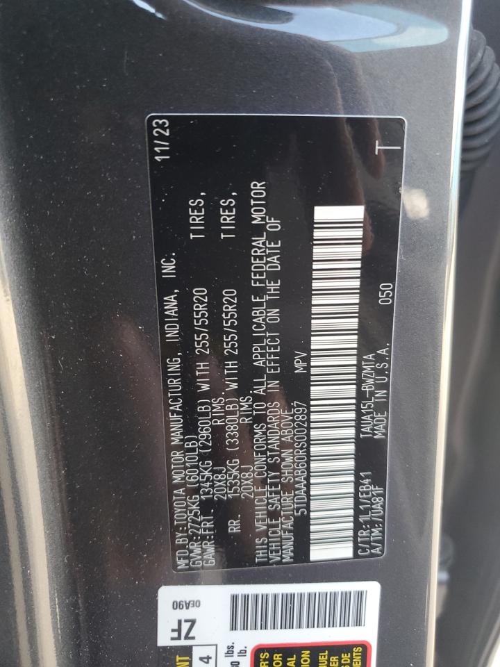 2024 Lexus Tx 350 Base VIN: 5TDAAAB60RS002897 Lot: 90735365