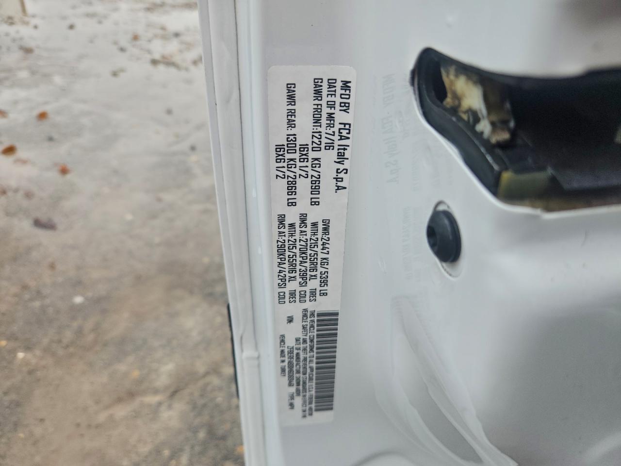 2017 Ram Promaster City VIN: ZFBERFAB8H6D69461 Lot: 94129515