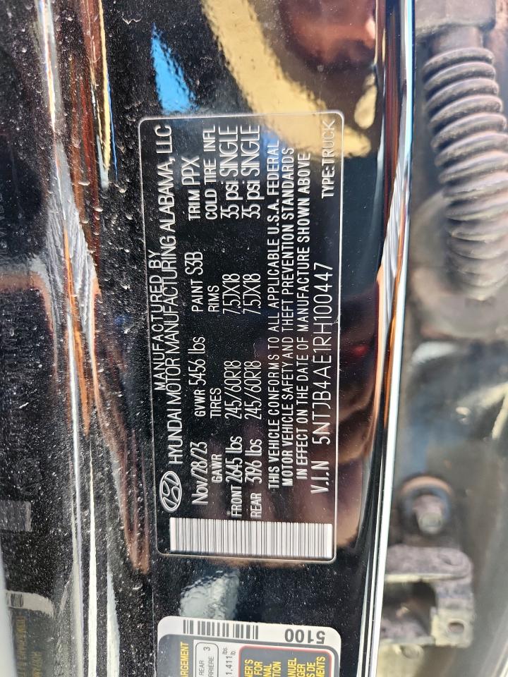 2024 Hyundai Santa Cruz Sel VIN: 5NTJB4AE1RH100447 Lot: 91923405