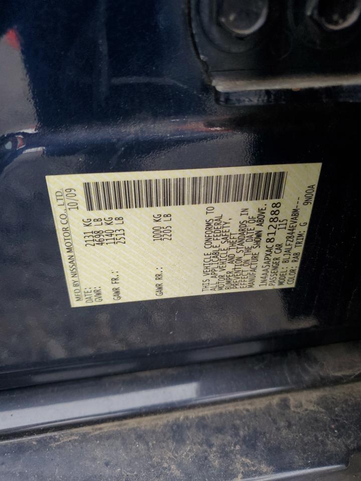 2010 Nissan Maxima S VIN: 1N4AA5APXAC812888 Lot: 91765255