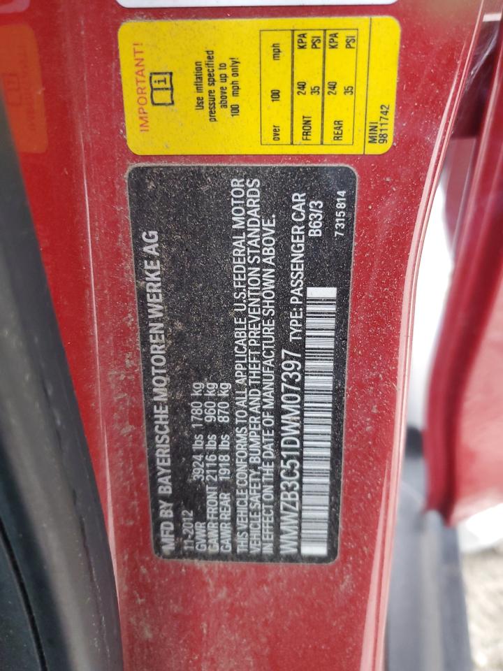 2013 Mini Cooper Countryman VIN: WMWZB3C51DWM07397 Lot: 93434315