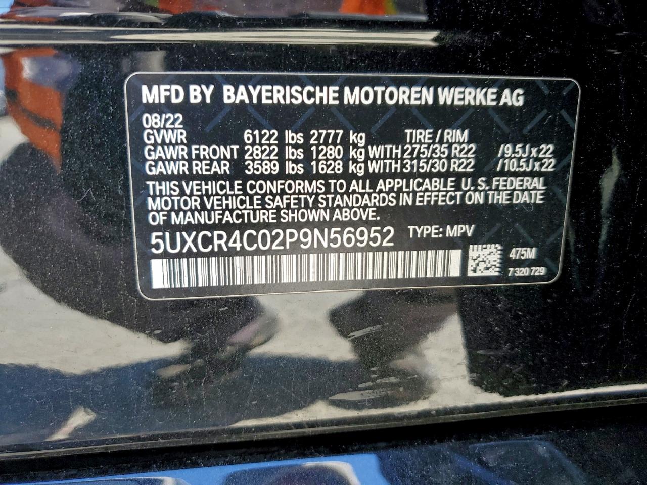 2023 BMW X5 Sdrive 40I VIN: 5UXCR4C02P9N56952 Lot: 94386515