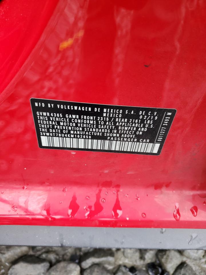 2019 Volkswagen Jetta Gli VIN: 3VW6T7BU4KM162656 Lot: 93589285