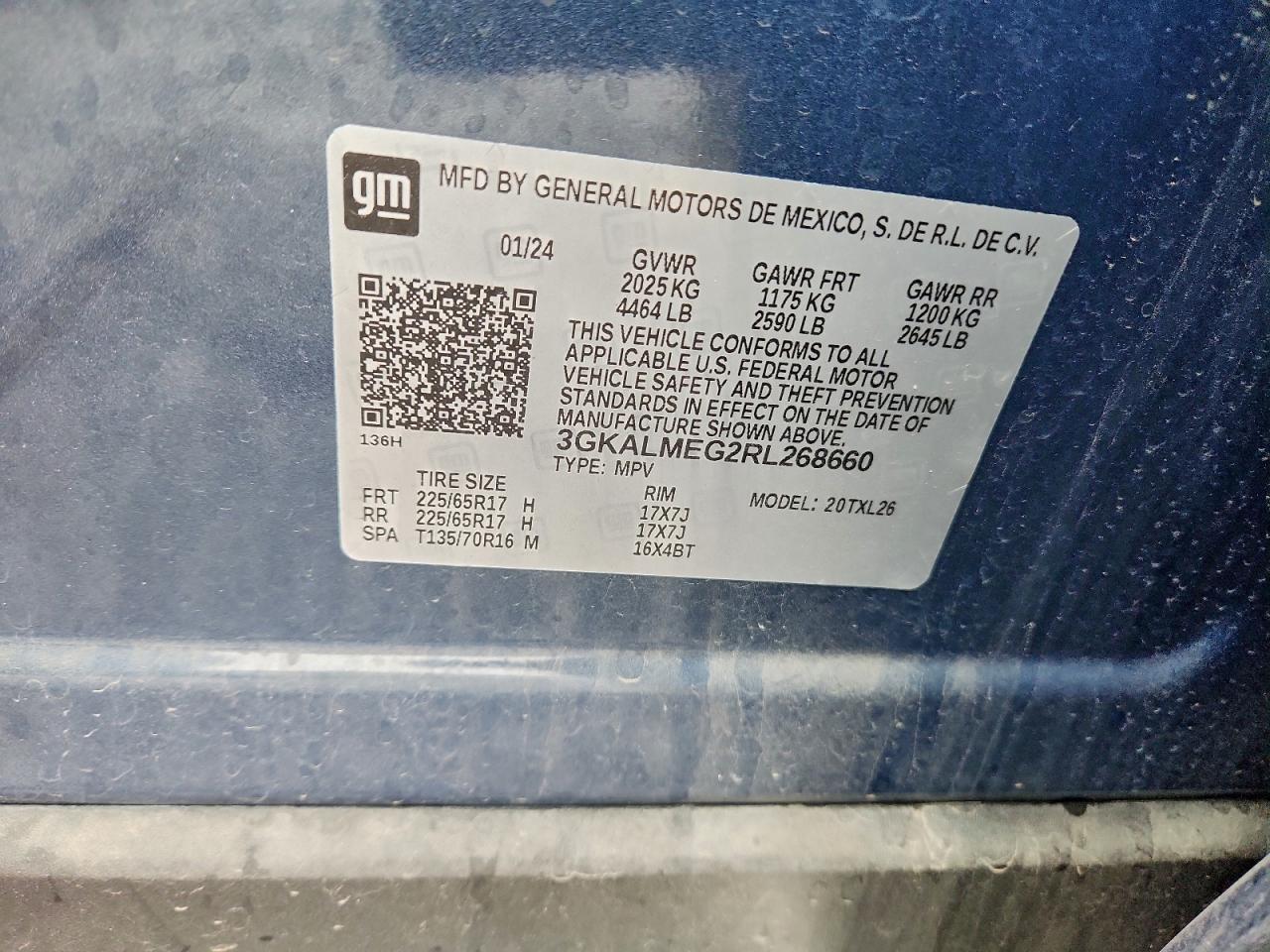 2024 GMC Terrain Sle VIN: 3GKALMEG2RL268660 Lot: 93758825