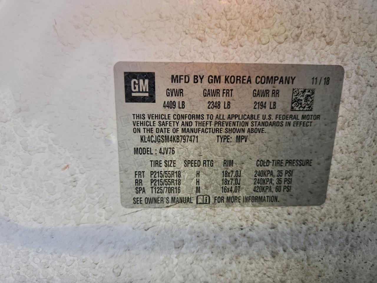 2019 Buick Encore Essence VIN: KL4CJGSM4KB797471 Lot: 94171045