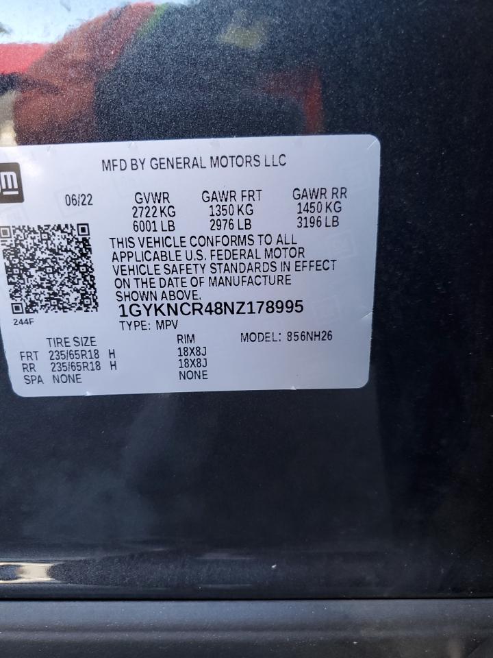 2022 Cadillac Xt5 Premium Luxury VIN: 1GYKNCR48NZ178995 Lot: 93878975