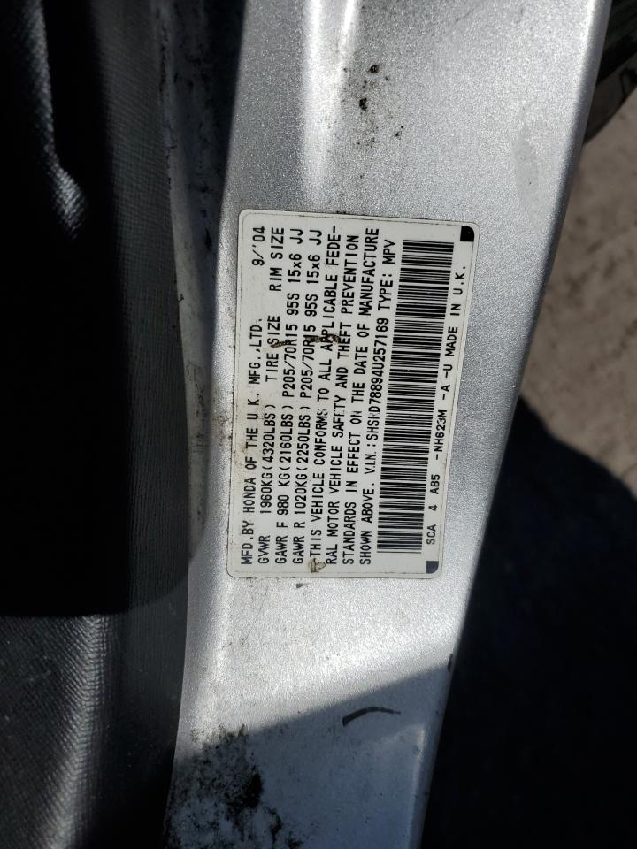 2004 Honda Cr-V Ex VIN: SHSRD78894U257169 Lot: 91137965