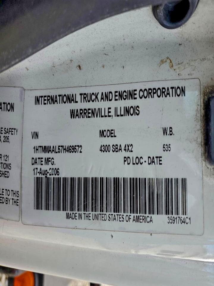 2007 International 4300 Rollback Truck VIN: 1HTMMAAL57H469572 Lot: 93207905