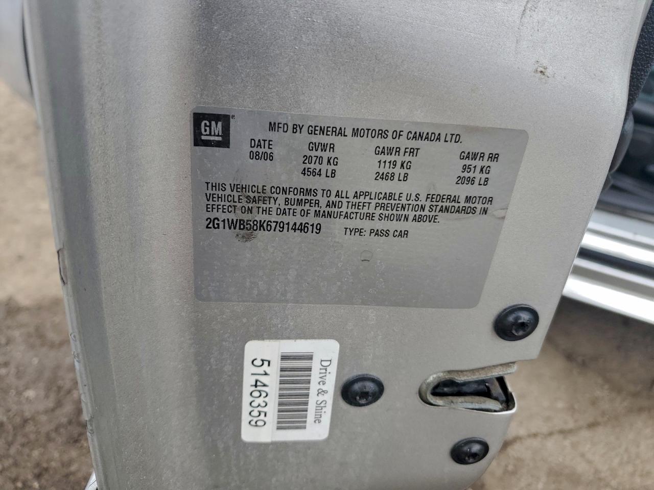 2011 Chevrolet Impala Ltz VIN: 2G1WC5EM7B1244559 Lot: 93599525