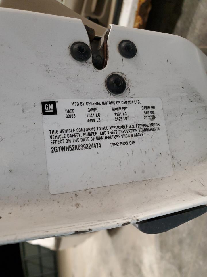 2003 Chevrolet Impala Ls VIN: 2G1WH52K639324474 Lot: 82740355