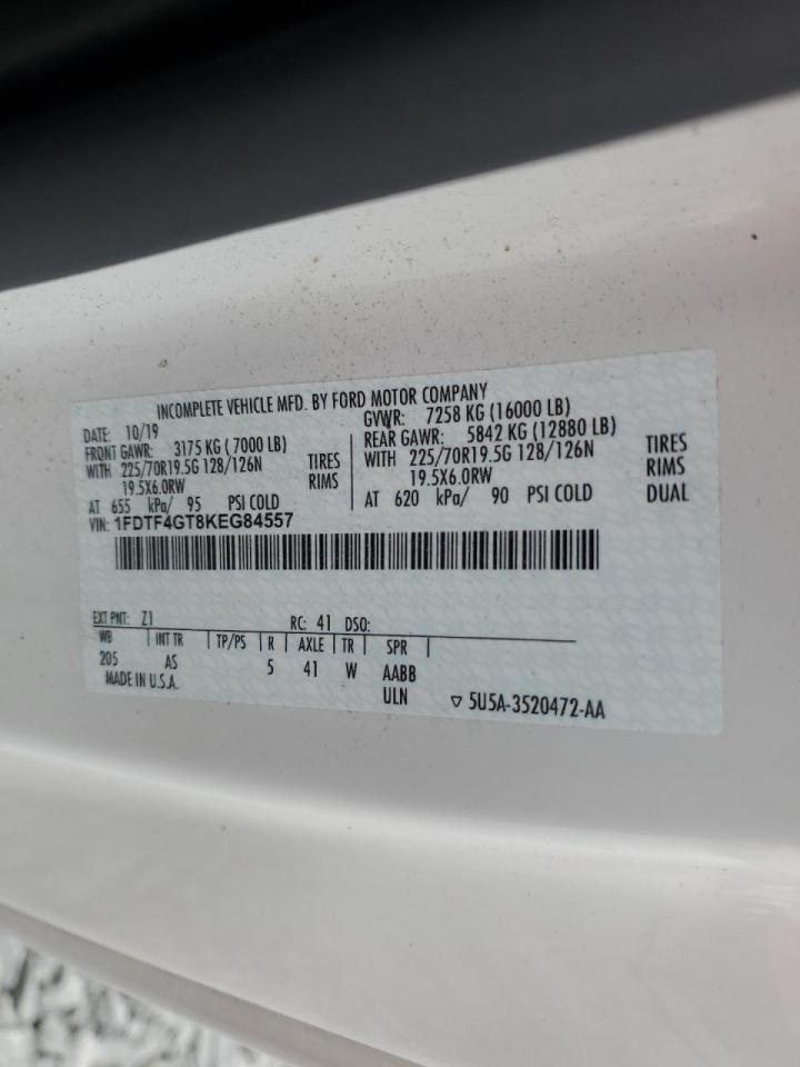 2019 Ford F450 Super Duty Truck Cab And Chassis VIN: 1FDTF4GT8KEG84557 Lot: 91712435