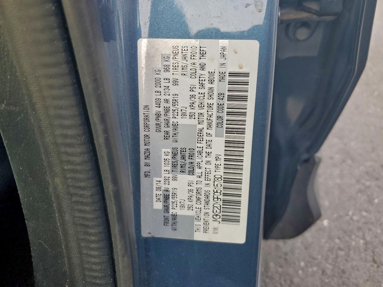 2015 Mazda Cx-5 Gt VIN: JM3KE2DY9F0515780 Lot: 93253545