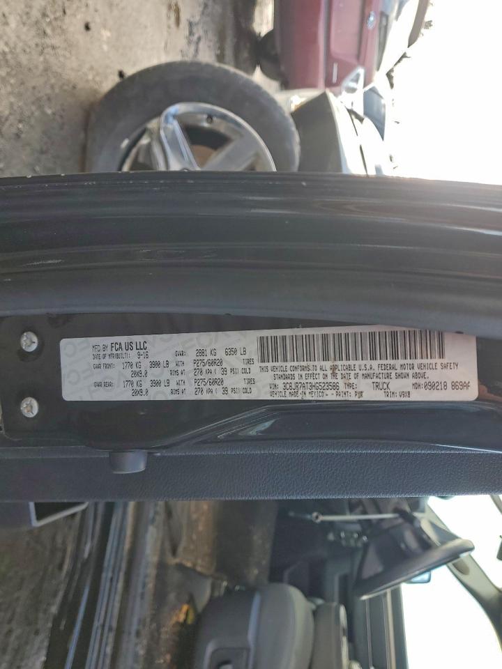 2017 Ram 1500 St VIN: 3C6JR7AT3HG523586 Lot: 94107005