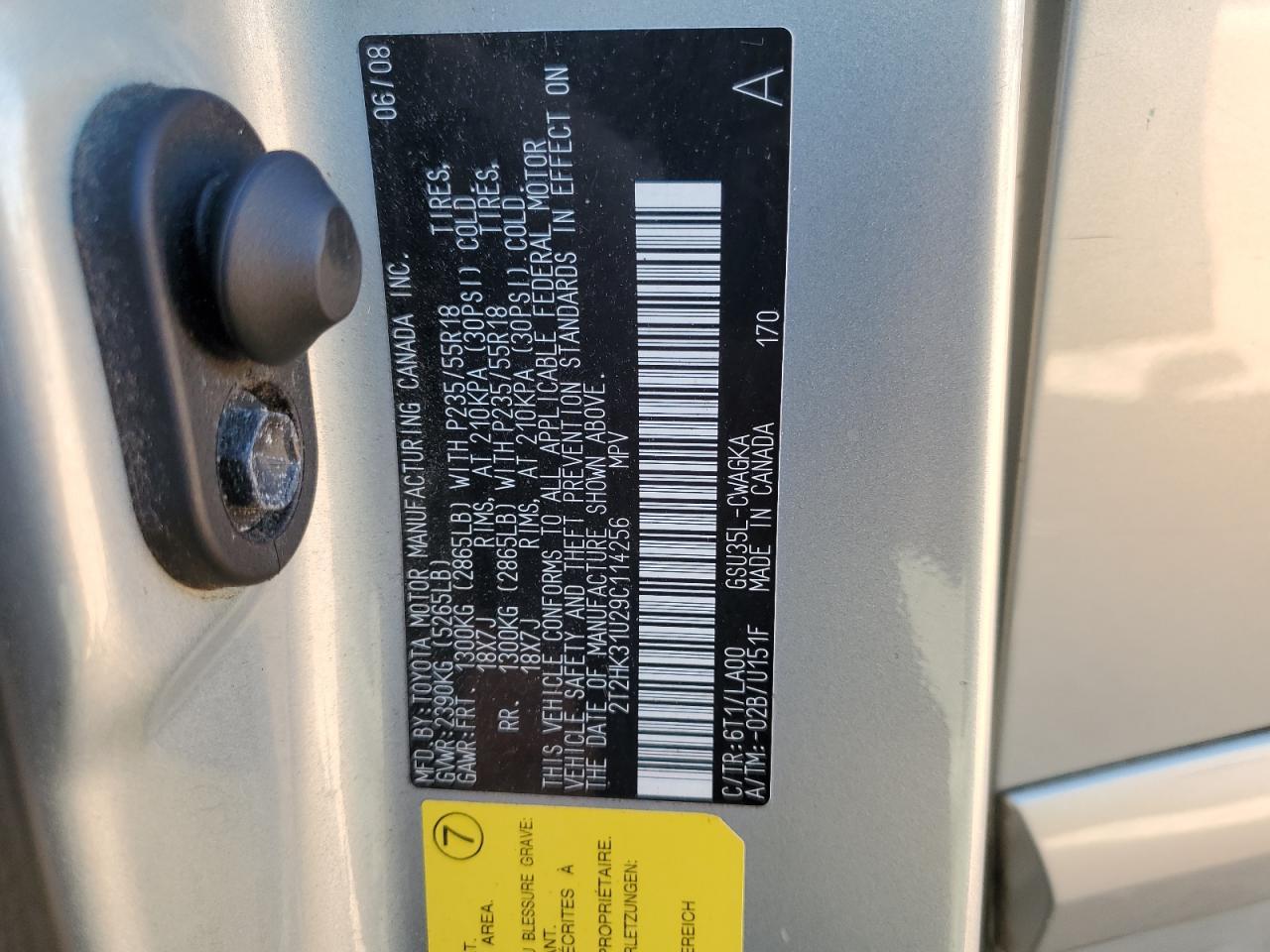 2009 Lexus Rx 350 VIN: 2T2HK31U29C114256 Lot: 92395825