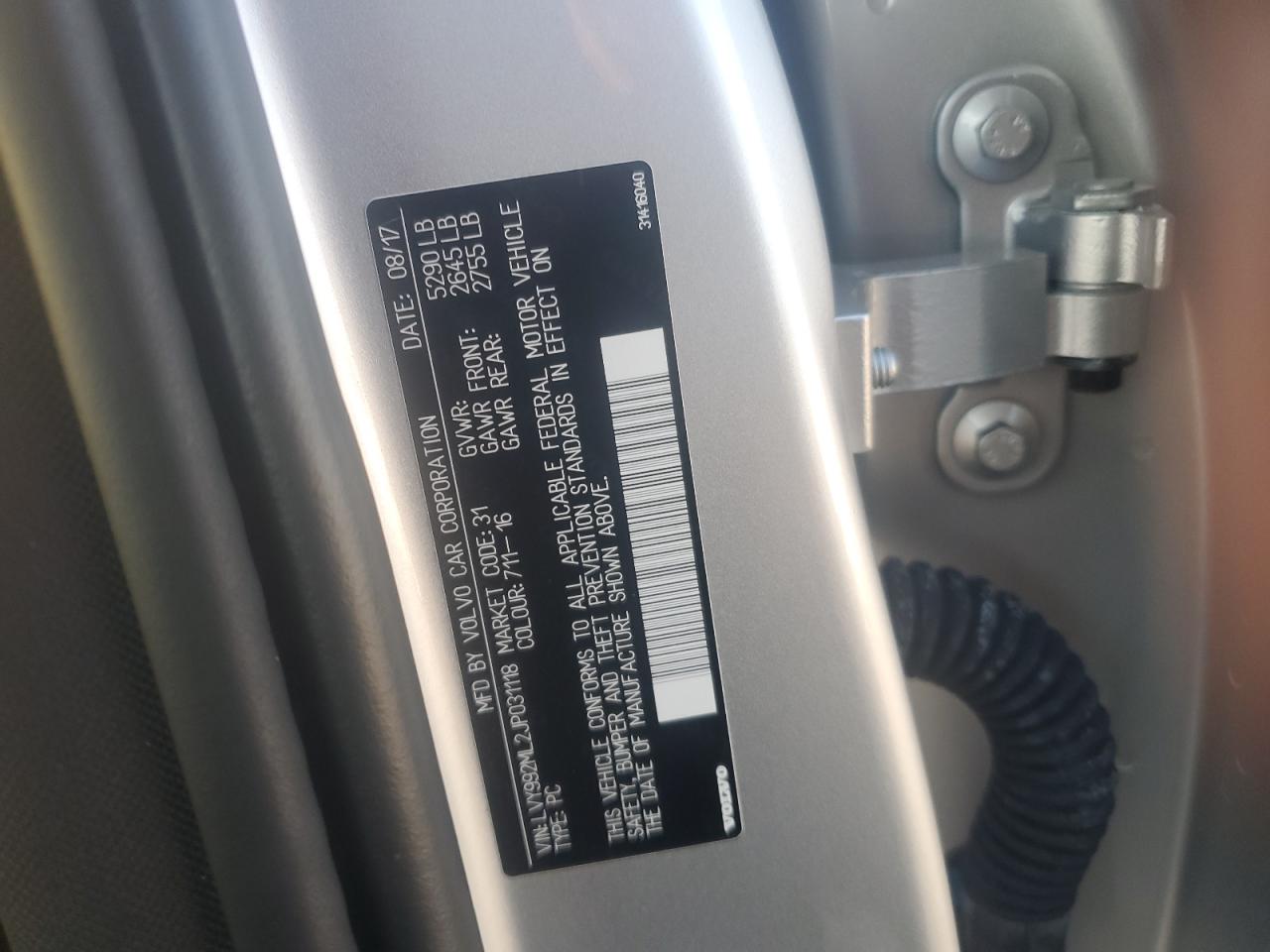 2018 Volvo S90 T6 Inscription VIN: LVY992ML2JP031118 Lot: 93283515