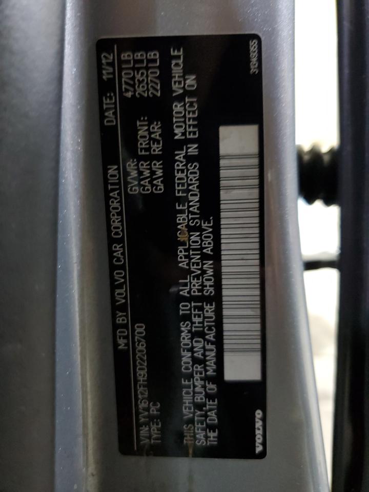 2013 Volvo S60 T5 VIN: YV1612FH9D2206700 Lot: 93169455