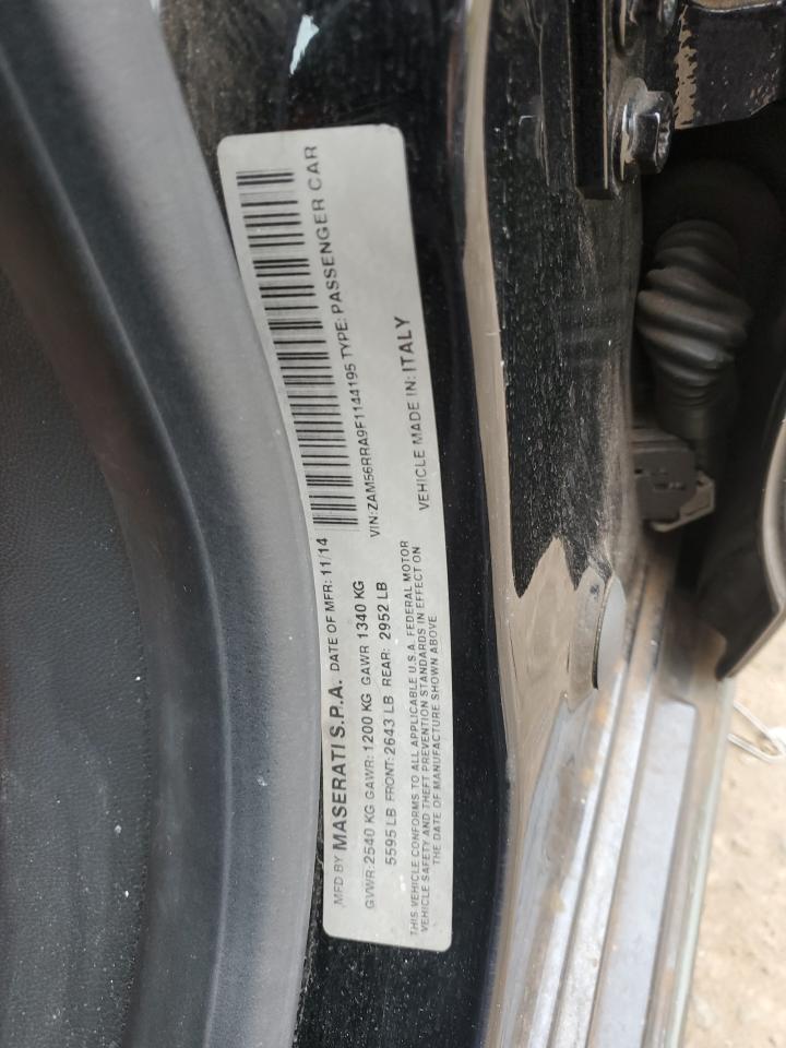 2015 Maserati Quattroporte S VIN: ZAM56RRA9F1144195 Lot: 93070965
