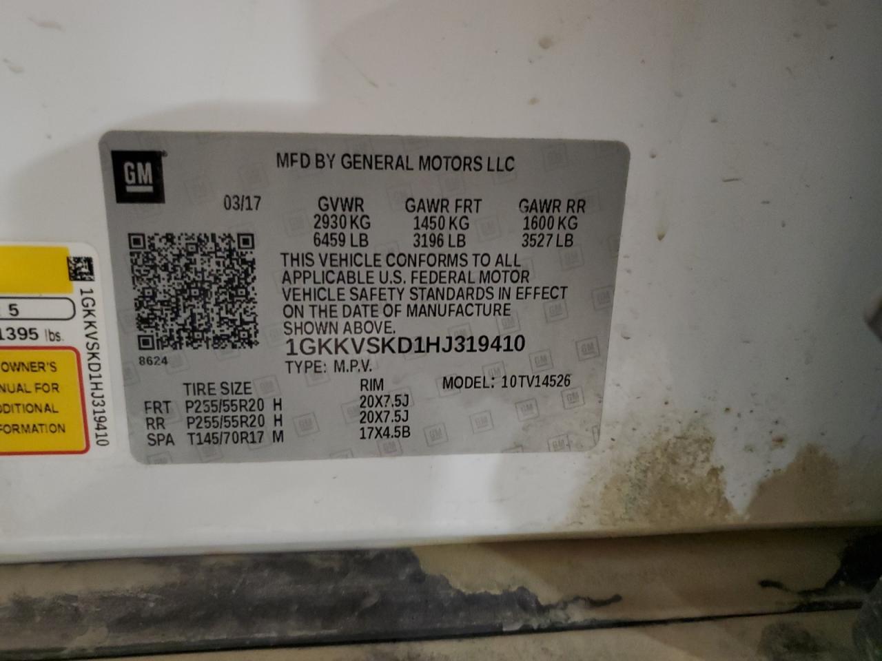 2017 GMC Acadia Limited Slt-2 VIN: 1GKKVSKD1HJ319410 Lot: 91447565