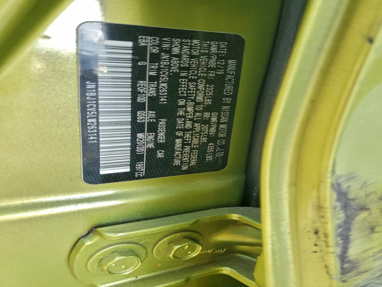 2020 Nissan Rogue Sport S VIN: JN1BJ1CV5LW263141 Lot: 94414255