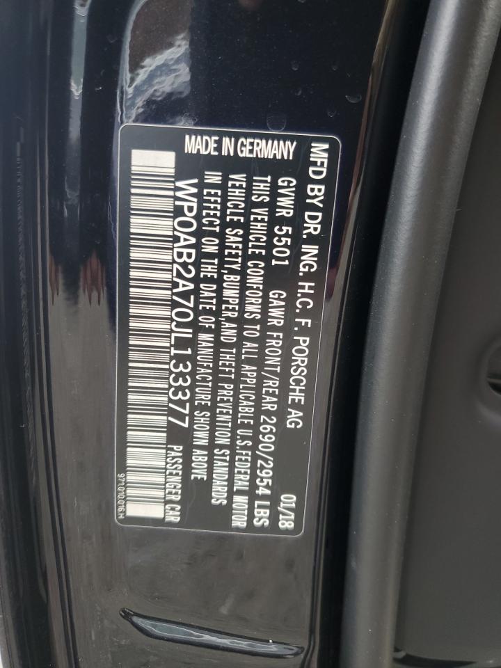 2018 Porsche Panamera 4S VIN: WP0AB2A70JL133377 Lot: 92203985