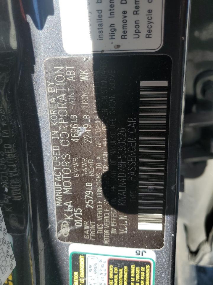 2015 Kia Cadenza Premium VIN: KNALN4D78F5193326 Lot: 91476405